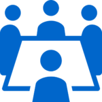 People around a table icon