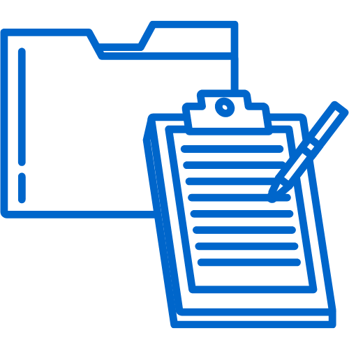 Folder and clipboard icon