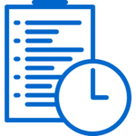 Bullet list and clock icon